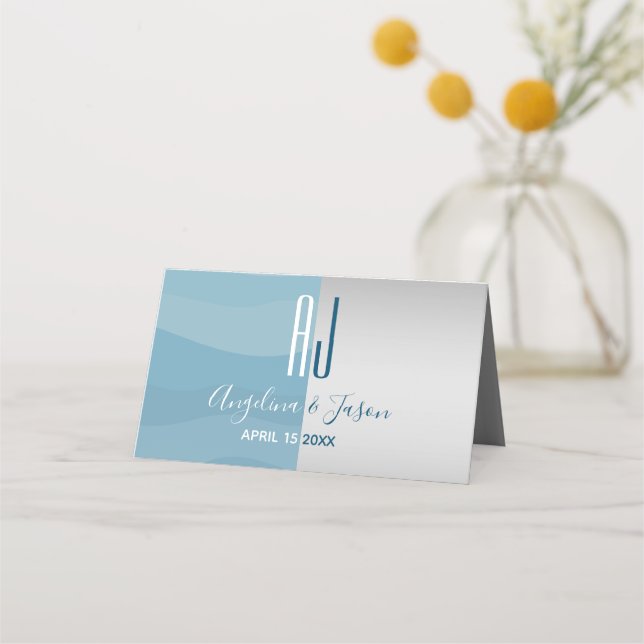 Simple Blue Place Card (Front)