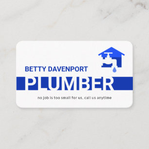 Simple Blue Plumber Pipeline Layer Business Card