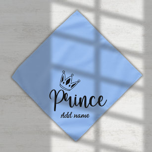 Simple blue Prince typography with crown Bandana