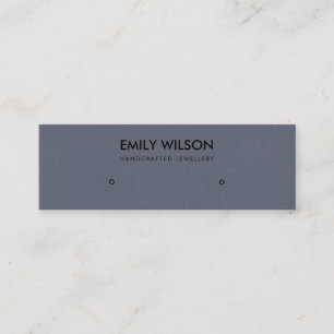 SIMPLE BLUE PURPLE KRAFT STUD EARRING DISPLAY LOGO MINI BUSINESS CARD