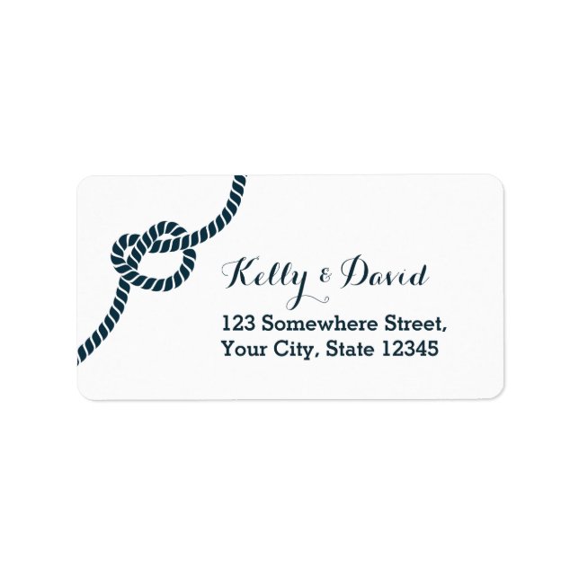 Simple Blue Rope Knot Return Address Labels (Front)