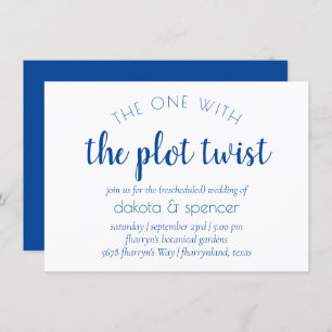 Simple Blue Script Cerulean One with Plot Twist Invitation