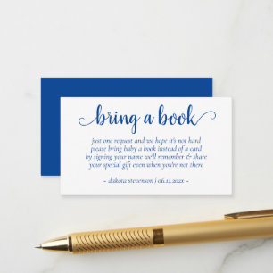 Simple Blue Shower Cerulean Bring a Book Enclosure Card