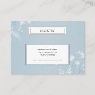 Simple Blue Snowflake Winter Baby Shower Registry Enclosure Card