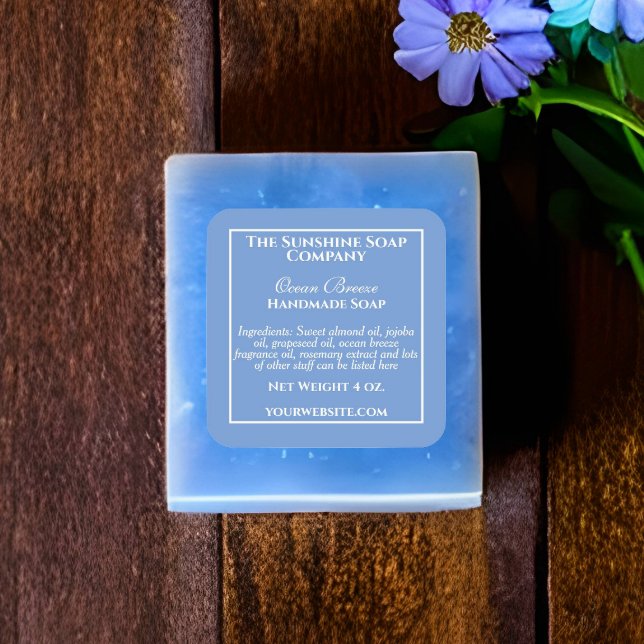 Simple Blue Soap and Cosmetics Label  (Creator Uploaded)
