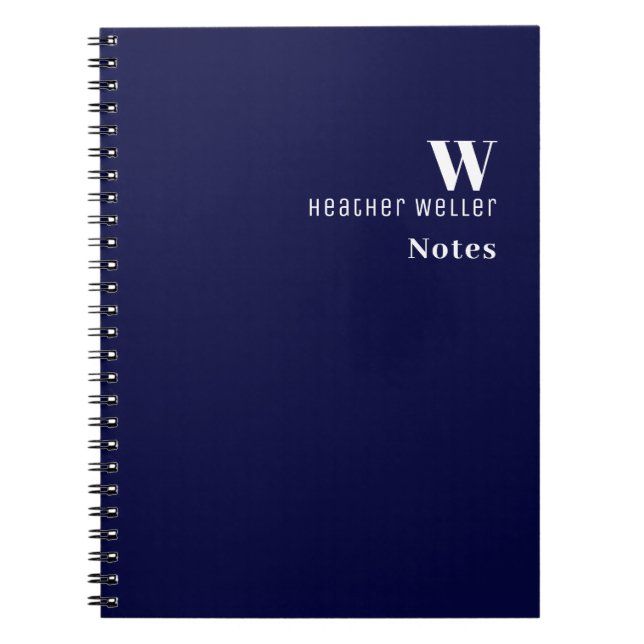 Simple Blue Spiral Photo Notebook (Front)