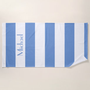 Simple Blue Striped Beach Towel