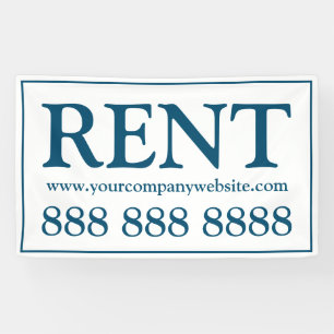 Simple Blue Teal Commercial Retail Rental Space Banner