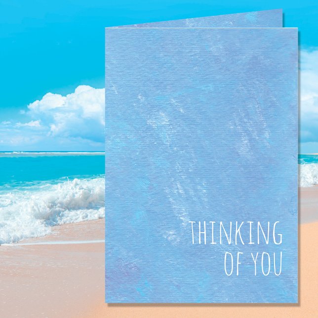 Simple Blue Thinking of You Modern Card (Creator Uploaded)