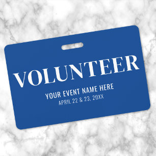 Simple Blue Volunteer Badge
