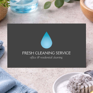 Simple Blue Water Drop Cleaning, Pressure Washing Business Card