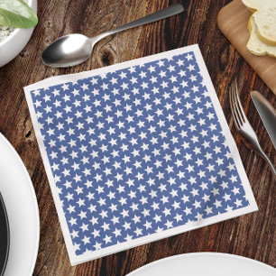 Simple Blue White Stars Patriotic Minimalist Napkin