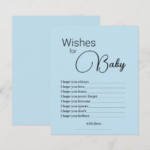 Simple Blue Wishes for Baby Shower Game
