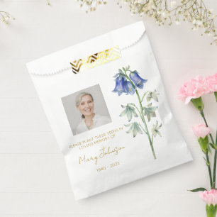 Simple Bluebell Photo Funeral Seed Favour Bag