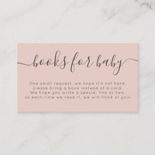 Simple Blush Baby Shower Books For Baby Typography Enclosure Card