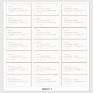 Simple Blush & Burgundy Guest Address Labels