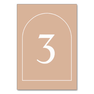 Simple Blush Minimalist Arch Wedding Table Number