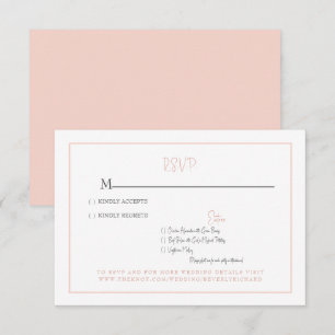 Simple Blush Modern Font Wedding Carte RSVP
