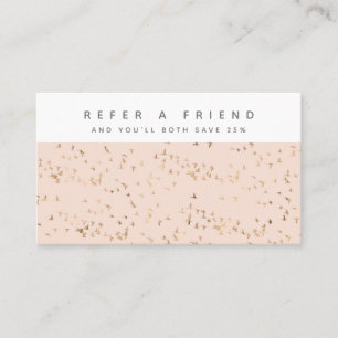 Simple Blush Pink and Gold Peach Personalized Referral Card