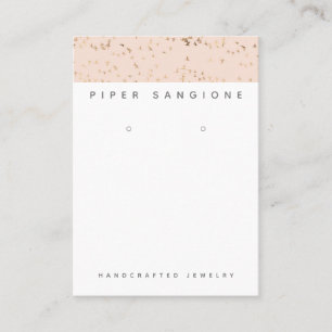 Simple Blush Pink and Gold Professional Earring Business Card