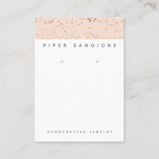 Simple Blush Pink and Gold Professional Earring Business Card