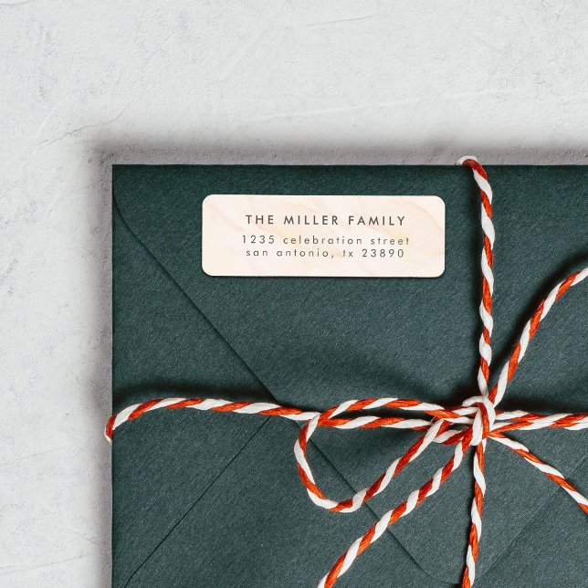 Simple Blush Pink Aquarelle Famille Adresse de ret (Créateur téléchargé)