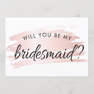 Simple Blush Pink Bridesmaid Proposal Card