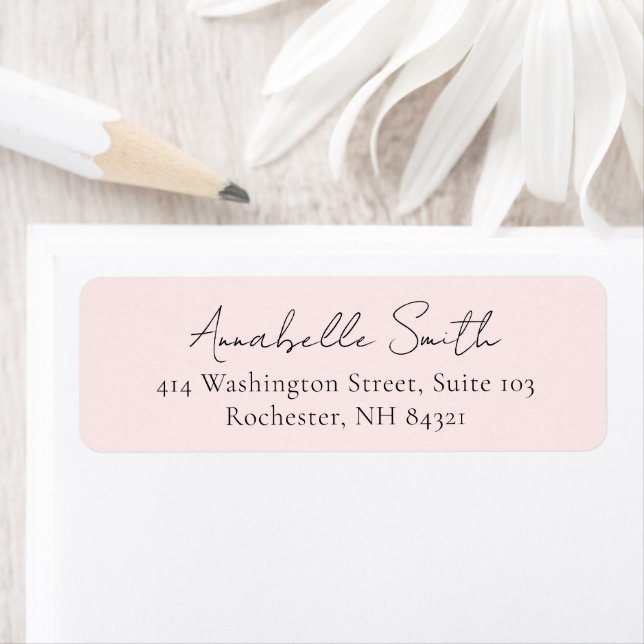 Simple Blush Pink Classic Elegant Return Address (Insitu)