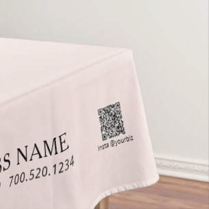 Simple Blush Pink Company Logo Craft Show Tablecloth