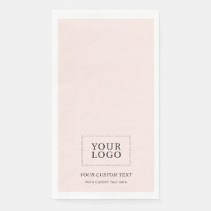 Simple Blush Pink Custom Business Logo Promotional Napkin