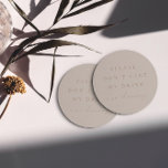 Simple Blush Pink Don't Take My Drink I'm Dancing Round Paper Coaster<br><div class="desc">Design features an handwritten font and modern minimalist design. Designed to coordinate with for the «SERENA» Wedding Invitation Collection. To move the text or change the size, font, or colour, click «Click to customize further» It. View the collection link on this page to see all of the matching items in...</div>
