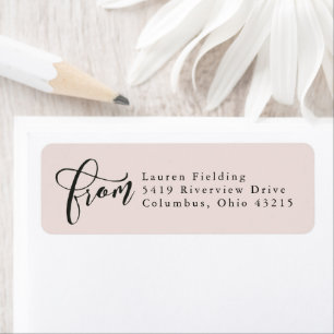 Simple blush pink from script return address