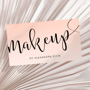 Simple blush pink handwritten script calligraphy business card