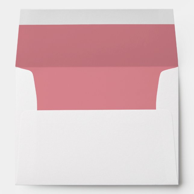 Simple Blush Pink Lined Return Address Envelope (Back (Bottom))