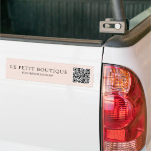Simple Blush Pink QR Code Promotional Business Bumper Sticker