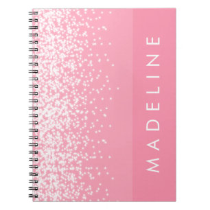 Simple Blush Pink Sparkle Personalized Name Notebook
