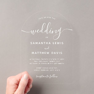 Simple Bohemian Minimalist Wedding Acrylic Invitations
