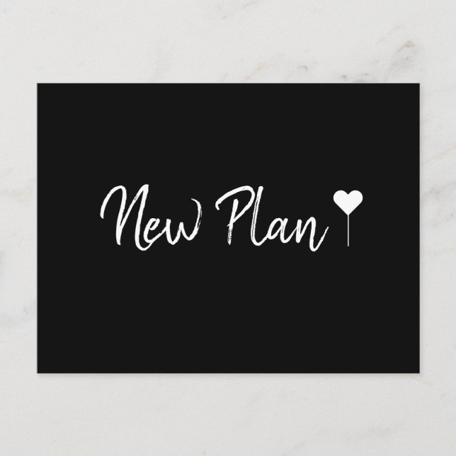 Simple Bohemian Script Black New Plan Postcard (Front)