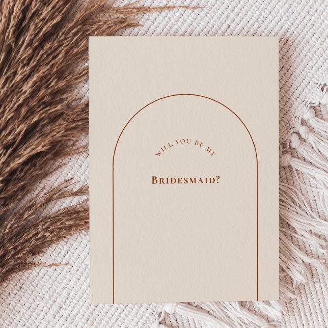 Simple Boho Arch Ivory Bridesmaid Proposal Card (Creator Uploaded)