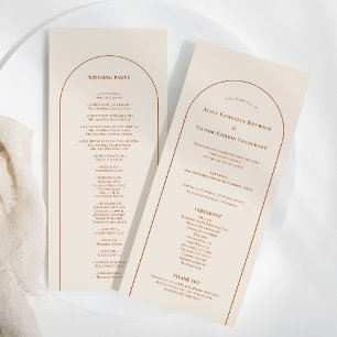 Simple Boho Arch Ivory Wedding Flat Program