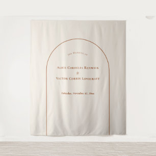 Simple Boho Arch Ivory Wedding Photo Backdrop Tapestry
