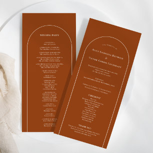 Simple Boho Arch Terracotta Wedding Flat Program