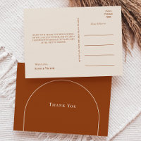 Simple Boho Arch Terracotta Wedding Thank You