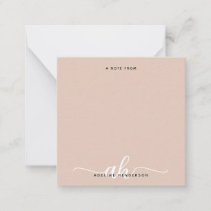 Simple Boho Beige Monogram Calligraphy Card