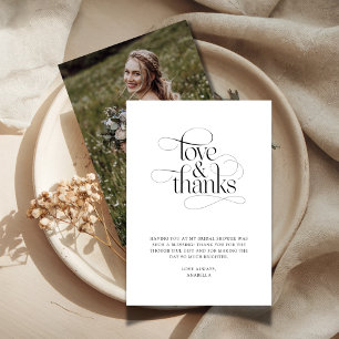 Simple Boho Bridal Shower Photo Thank You Card