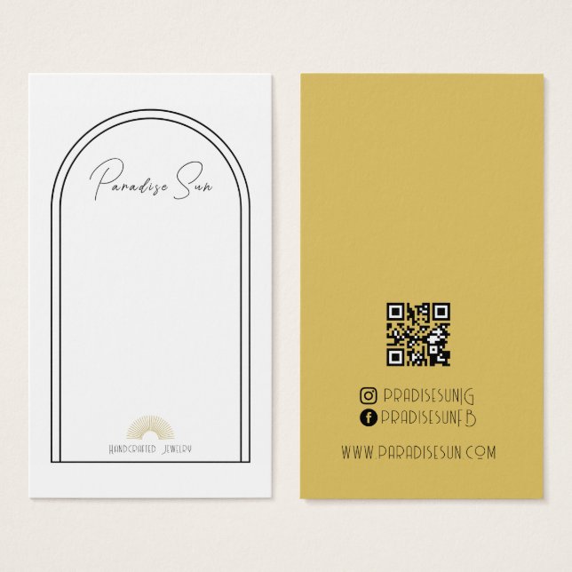 Simple Boho Business Earring Display Card (Front & Back)