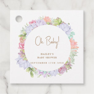 Simple Boho Cactus Desert Oh Baby Shower  Favour Tags