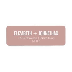 Simple Boho Dusty Rose Typographie Mariage Adresse