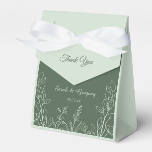  Simple Boho Floral Sage Green Favor Box