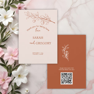 Simple Boho Floral Thank You Card